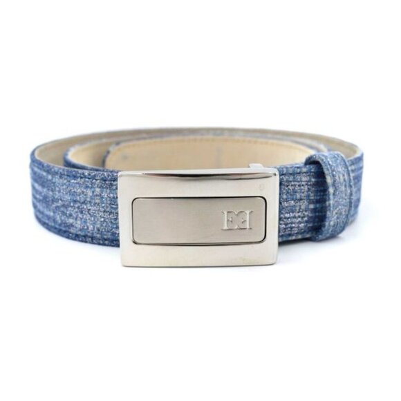 Escada Metallic Blue Suede Leather Belt - Picture 4 of 11